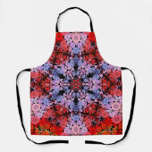 Tablier Dot Mandala Flower bleu rouge et rose (Recto)