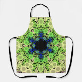 Tablier Dot Mandala Flower bleu vert et jaune (Recto)