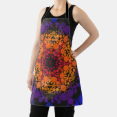 Tablier Dot Mandala Flower jaune violet et bleu (Insitu)