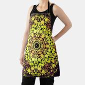 Tablier Dot Mandala Flower Jaune violet et noir (Insitu)