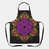 Tablier Dot Mandala Flower rose jaune et noir (Recto)