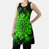 Tablier Dot Mandala Flower vert et noir (Insitu)