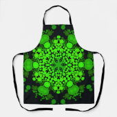 Tablier Dot Mandala Flower vert et noir (Recto)