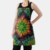 Tablier Dot Mandala Flower vert orange et bleu (Insitu)