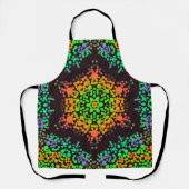 Tablier Dot Mandala Flower vert orange et bleu (Recto)