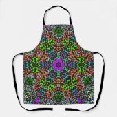 Tablier Dot Mandala Flower vert violet et orange (Recto)