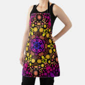 Tablier Dot Mandala Flower violet et jaune (Insitu)