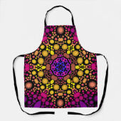 Tablier Dot Mandala Flower violet et jaune (Recto)