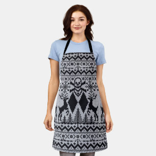 Tablier Double Diamant Noir Vilain Style Sweat de Noël