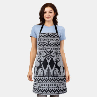 Tablier Double Diamant Noir Vilain Style Sweat de Noël