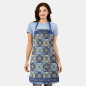 Tablier Double‑Text Azulejo Kitchen Apron  (Porté)