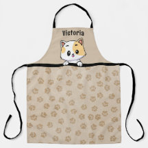 Douce Kitty Chat avec nom et empreintes de pattes