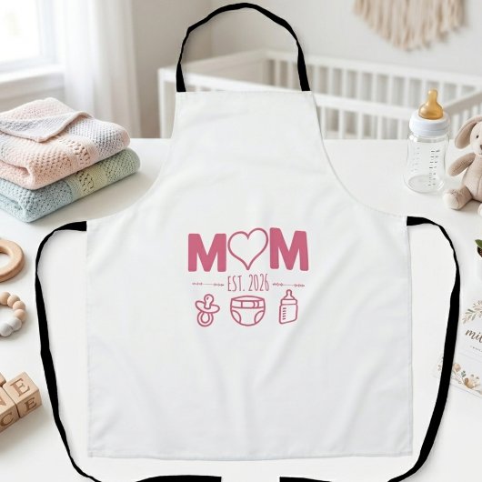 Tablier Douce Maman Rose Année Bébé Symboles Conception