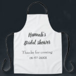 Tablier Douche nuptiale ajouter le nom date année merci à<br><div class="desc">conception modifiable</div>
