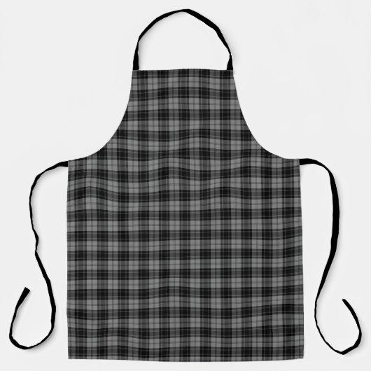 Tablier Douglas tartan noir gris plaid (Recto)