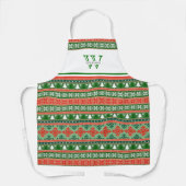 Tablier Douleur de Noël moche | Vacances Monogrammes (Recto)