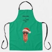 Tablier Doux baisers rigolos de salami de Noël (Recto)