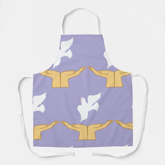 Tablier Dove Bird World Peace White (Recto)