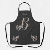 Tablier Dove Elegant Monogramme Initiale B Personnalisé (Recto)