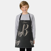 Tablier Dove Elegant Monogramme Initiale B Personnalisé (Porté)