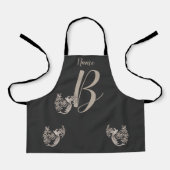 Tablier Dove Elegant Monogramme Initiale B Personnalisé (Recto)