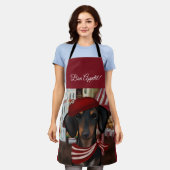 Tablier Doxie noir et marron (Porté)