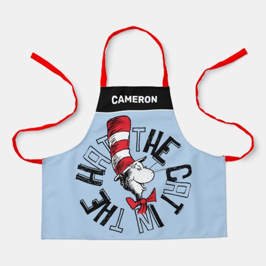 Tablier Dr Seuss | Chat dans l'art rond Casquette (Recto)