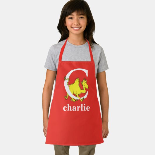 Tablier Dr Seuss's ABC : Letter C - White | Add Your Name (Insitu)