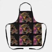 TABLIER DRAGO / DRAGON D'OR IMAGINAIRE EN PURPLE ET NOIR (Recto)