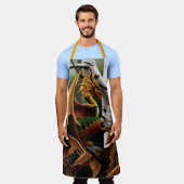 Tablier Dragon d'automne Imaginaire vert orange (Porté)