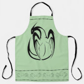 Tablier Dragon mythique noir et blanc (Recto)