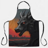 Tablier Dragon Noir : Art Rétro Exclusif (Recto)
