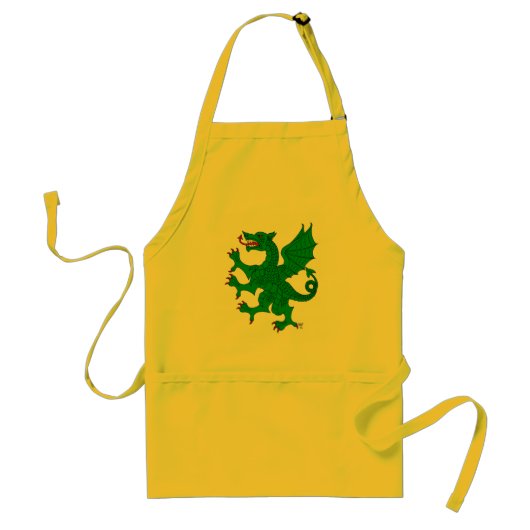 Tablier Dragon Rampant Vert (Devant)