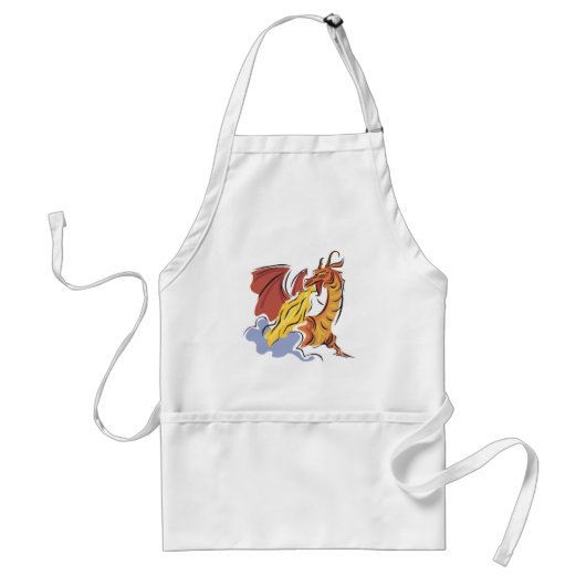 Tablier dragon rouge cracheur de feu (Devant)