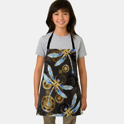 Tablier Dragonflies de Steampunk sur arrière - plan rayé b (Insitu)