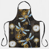 Tablier Dragonflies de Steampunk sur arrière - plan rayé b (Recto)