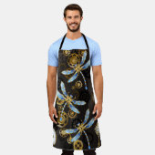 Tablier Dragonflies de Steampunk sur arrière - plan rayé b (Porté)