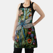 Tablier Dragonfly art boho floral verre de tache (Insitu)