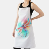 Tablier Dragonfly rouge sur l'arrière - plan aquarelle (Insitu)