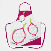 Tablier Dragonfruit rose blanc souriant Cartoon Alimentati (Recto)