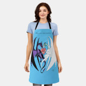 Tablier Dragons Love Heart Blue (Porté)