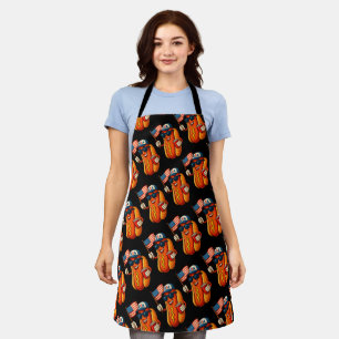 Tablier Drapeau 4 juillet Hotdog Funny Patriotique USA