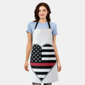 Tablier Drapeau à cœur de ligne rouge (Porté)