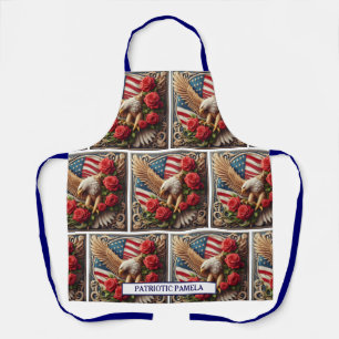 Tablier Drapeau américain Aigle chauve patriotique