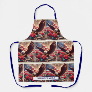 Tablier Drapeau américain Aigle chauve patriotique