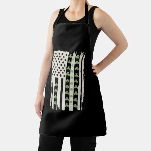Tablier Drapeau américain avec Shamrocks pour St patrick (Insitu)