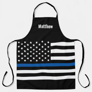 Tablier Drapeau américain de la ligne bleue mince de la p