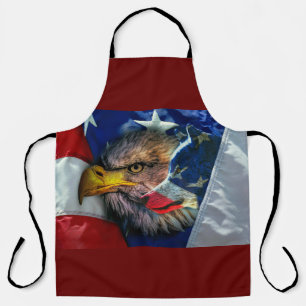 Tablier Drapeau américain du loup d'aigle chauve