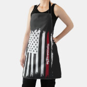 Tablier Drapeau américain en détresse Red Stripe Nom perso (Insitu)