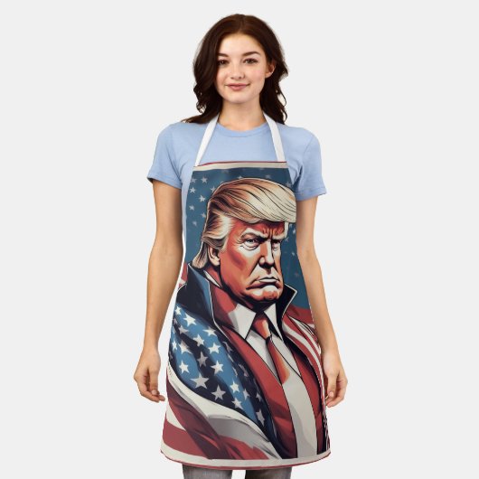 Tablier Drapeau américain épopé Trump Apron (Porté)